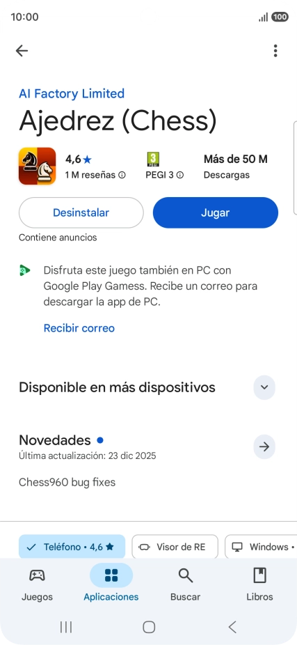 Pulsa Desinstalar.