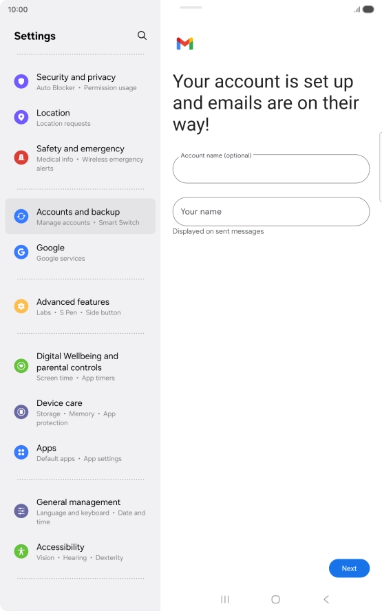 Press the field below 