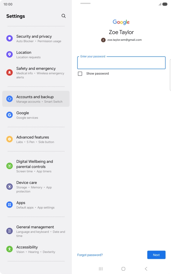 Press the field below 
