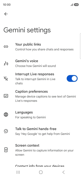 Follow the instructions on the screen to select the required settings.