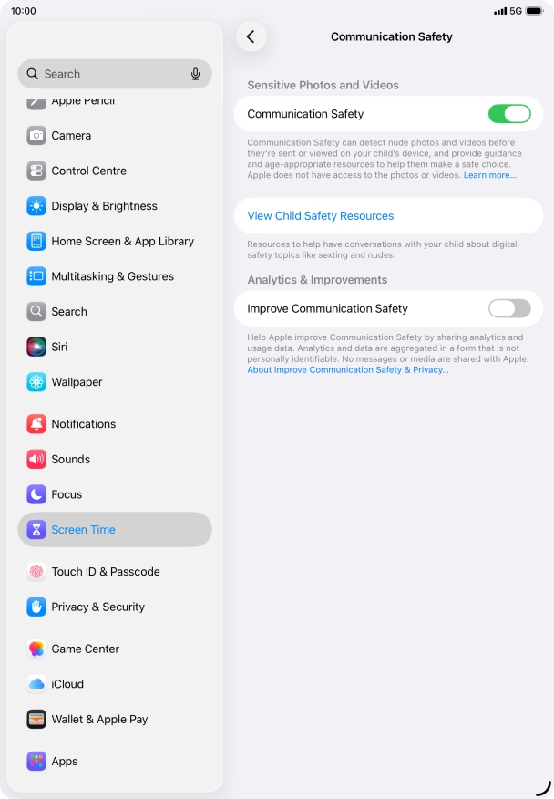 Press the indicator next to 