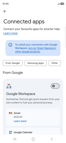 Press the indicator next to the required extension to turn on the function.