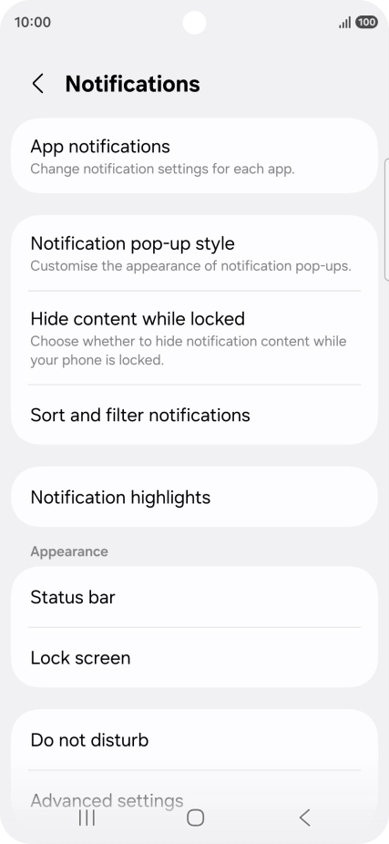 Press App notifications.
