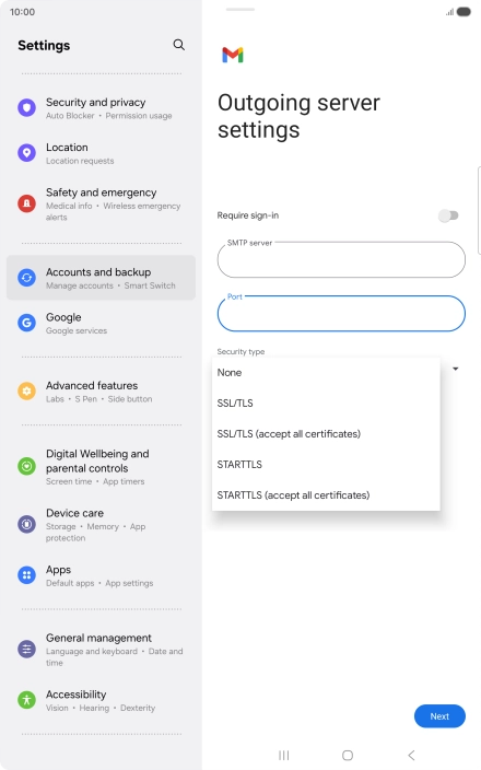 Press SSL/TLS.