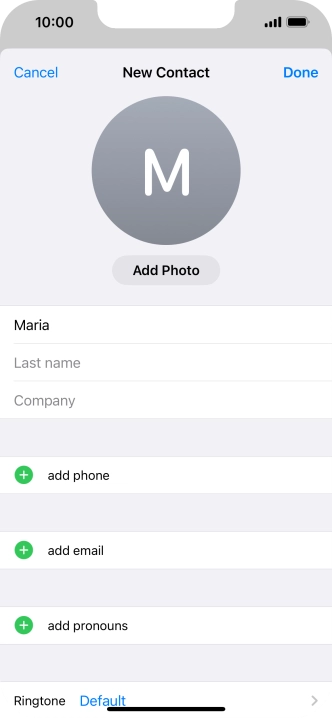 Press Last name and key in the last name.