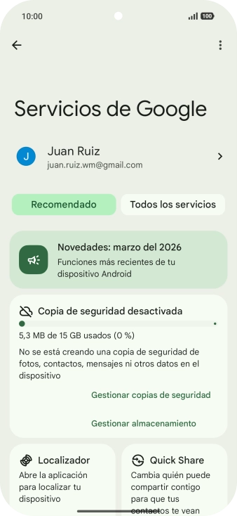 Pulsa Todos los servicios.