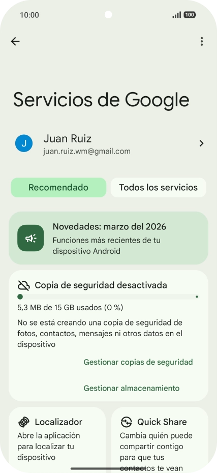 Pulsa Todos los servicios.