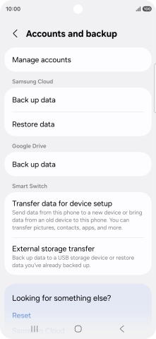 Press Manage accounts.