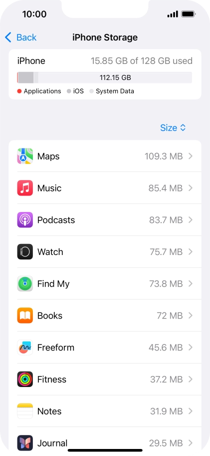 Press the required app.