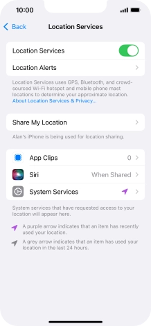 Press the required app.