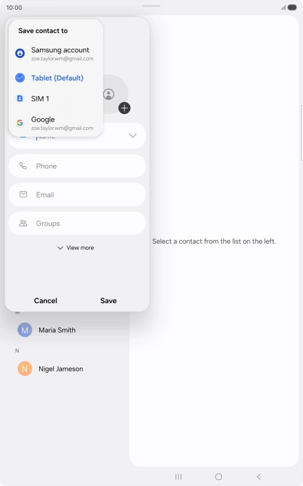 Press the required Google account.