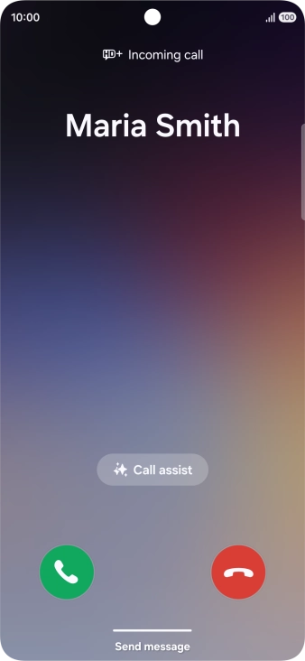 Press and drag the accept call icon right.