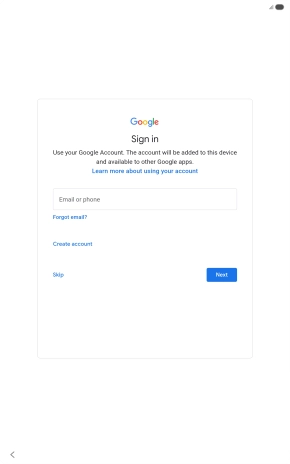Press Email or phone and key in the username for your Google account.