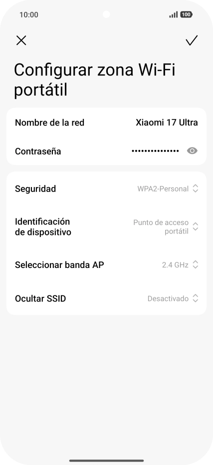Pulsa Nombre de la red e introduce el nombre deseado de la conexión wifi