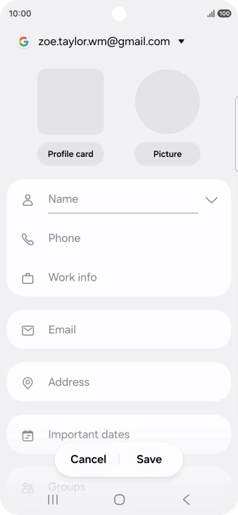Press Name and key in the required name.