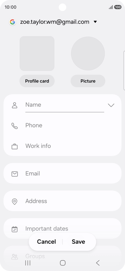 Press Name and key in the required name.