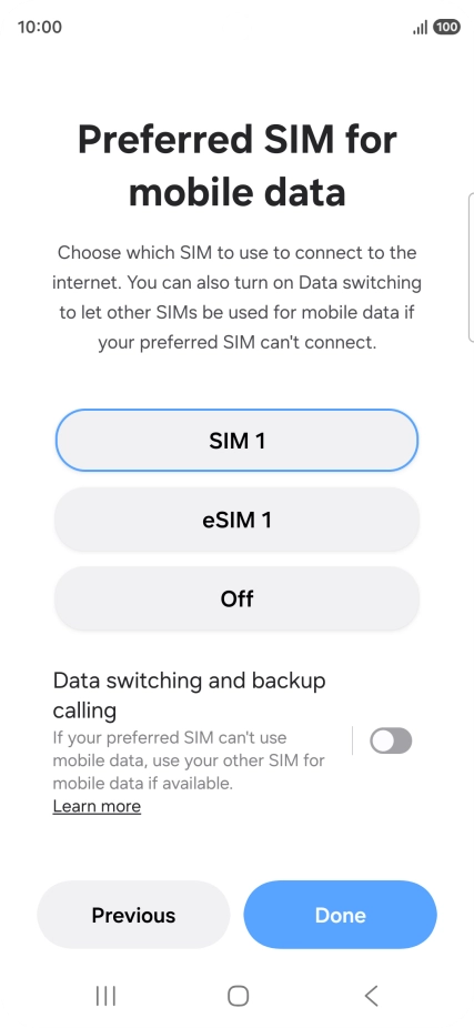 Press the required settings.