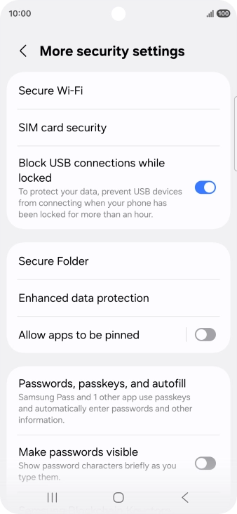 Press SIM card security.