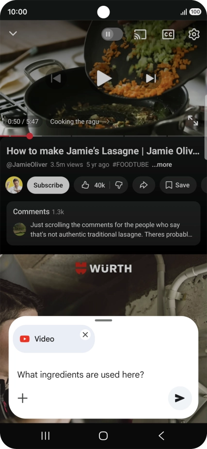 Follow the instructions on the screen to type or speak the required question for the video.