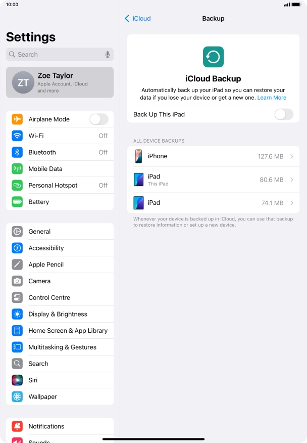 Press the indicator next to 