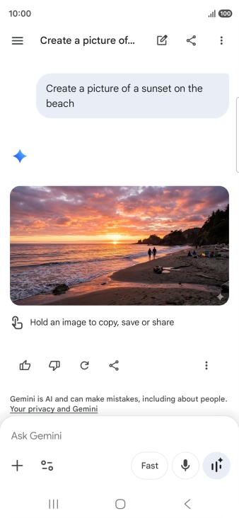 You can also ask Gemini to generate a picture based on your description.
