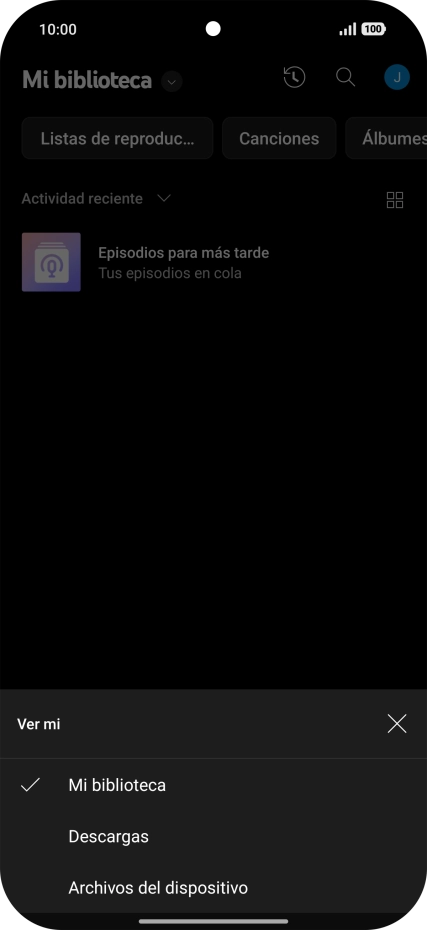 Pulsa una categoría y desplázate al archivo de música deseado.