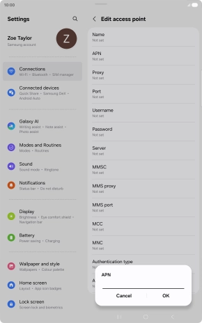 Key in wap.vodafone.co.uk and press OK.
