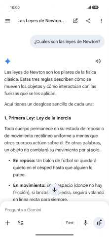 La transcripción de la conversación con Gemini Live aparece ahora en la pantalla.