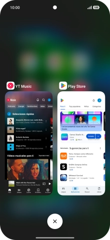 Para cerrar una sola aplicación en ejecución, desliza el dedo hacia la derecha sobre la aplicación deseada.