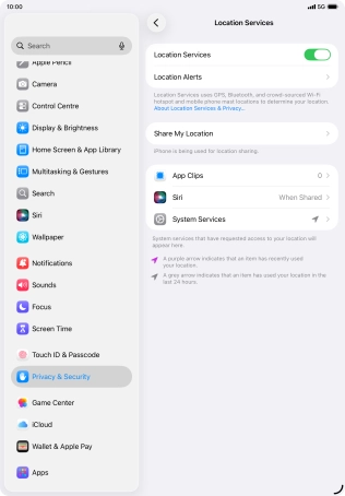 Press the required app.