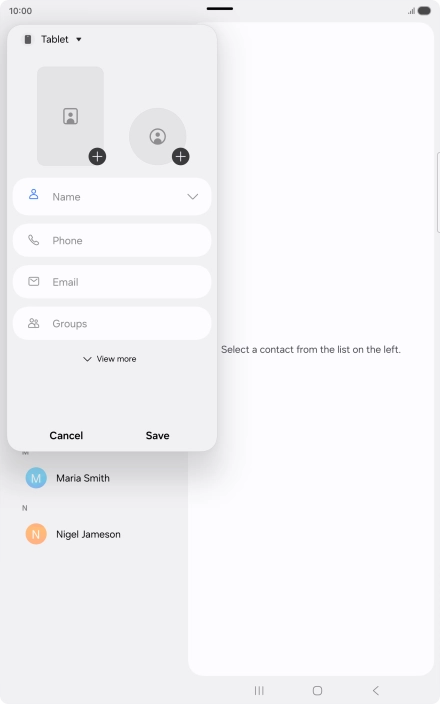 Press the address book drop down list.