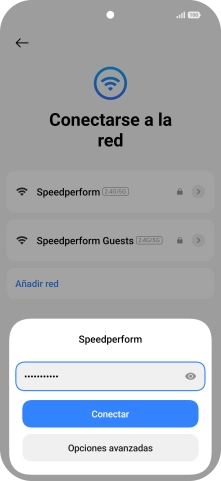Introduce la contraseña de la red wifi y pulsa Conectar.