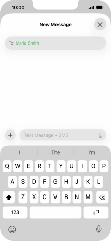 Press the microphone icon and say the required text.