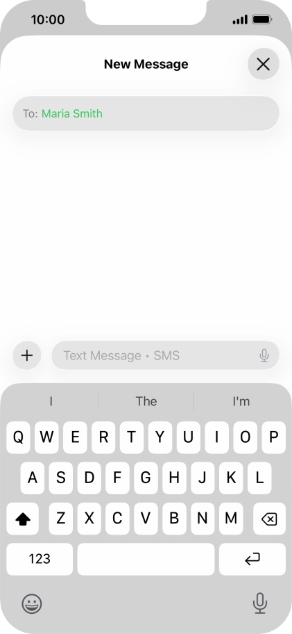 Press the microphone icon and say the required text.