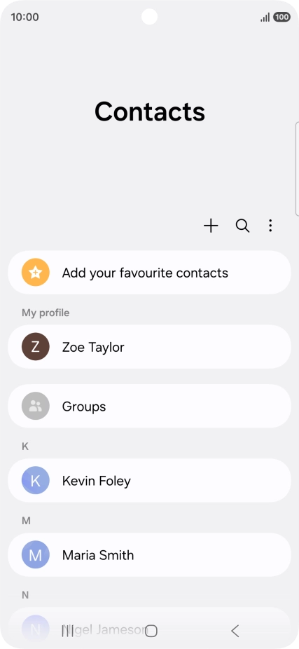 Press the new contact icon.
