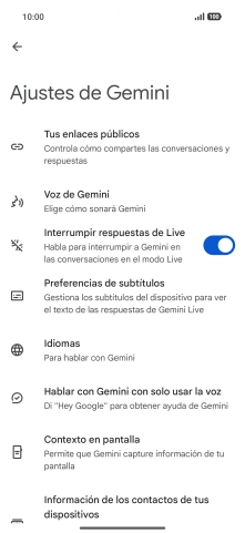 Sigue las indicaciones de la pantalla para seleccionar los ajustes deseados.