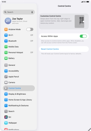 Press the indicator next to 