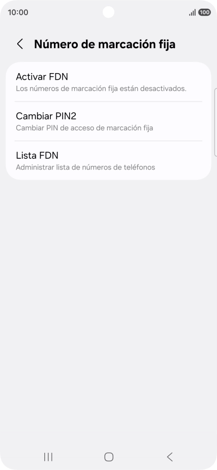 Pulsa Activar FDN.