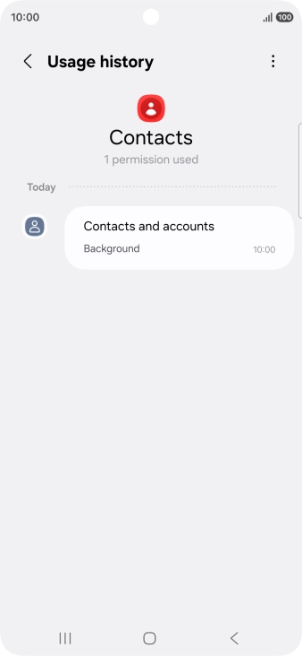 The app activity for the selected app is displayed.