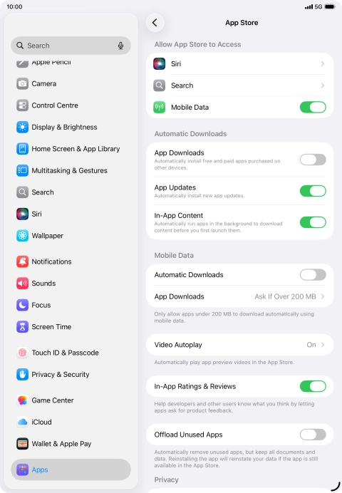 Press the indicator next to 