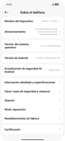 Pulsa Restablecimiento de fábrica.