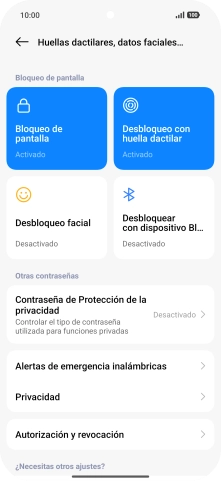 Pulsa Bloqueo de pantalla.
