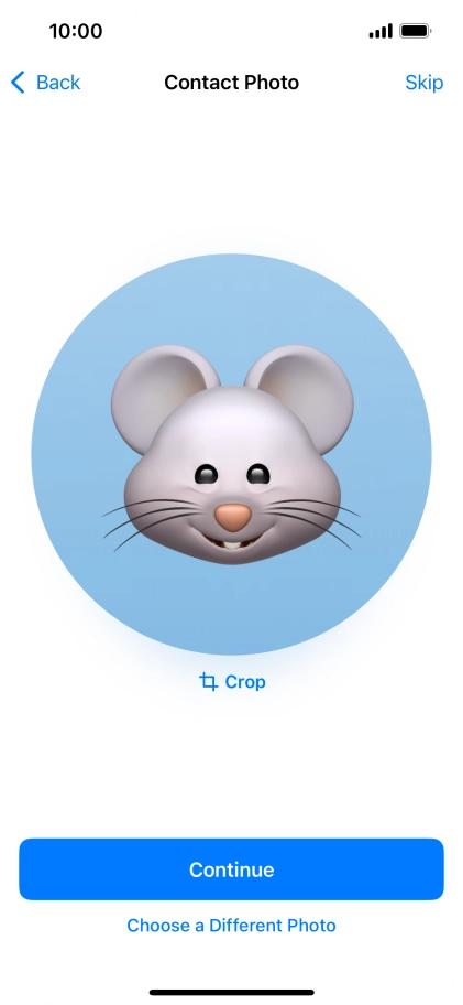 Follow the instructions on the screen to customise the selected picture and press Continue.