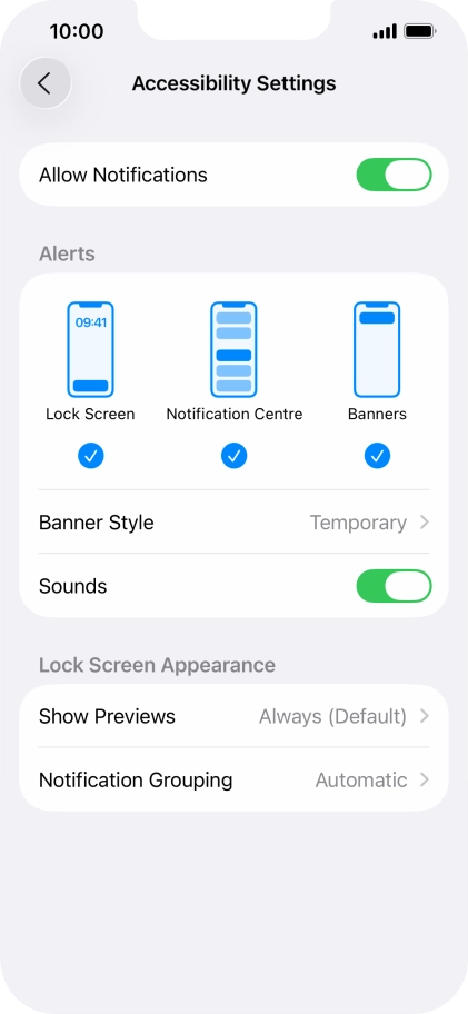 Press the indicator next to 