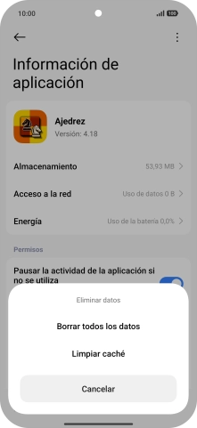 Pulsa Limpiar caché.