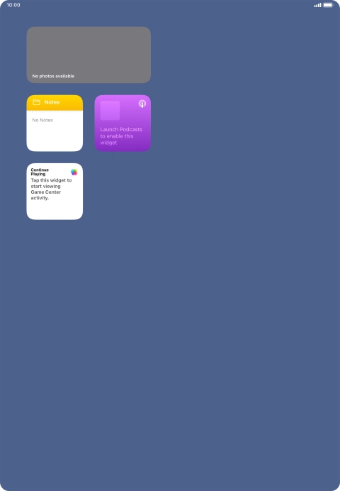 Press and hold the required widget until a pop-up menu is displayed. Press and hold the required widget until a pop-up menu is displayed.