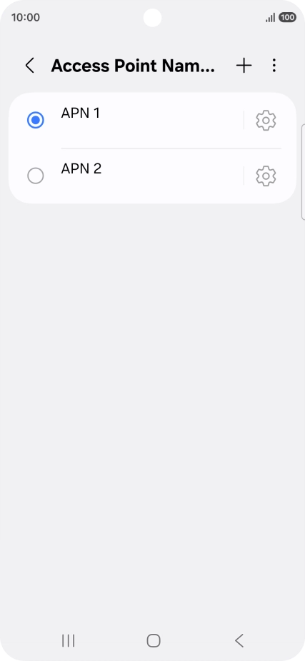 Press the field next to the data connection to activate it.