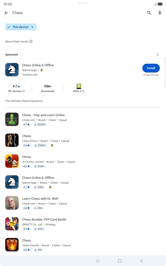 Press the required app.