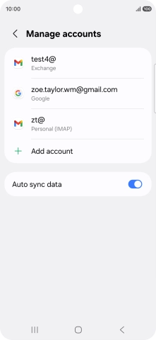 Press the required email account.