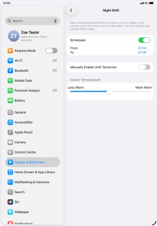 Press the indicator next to 